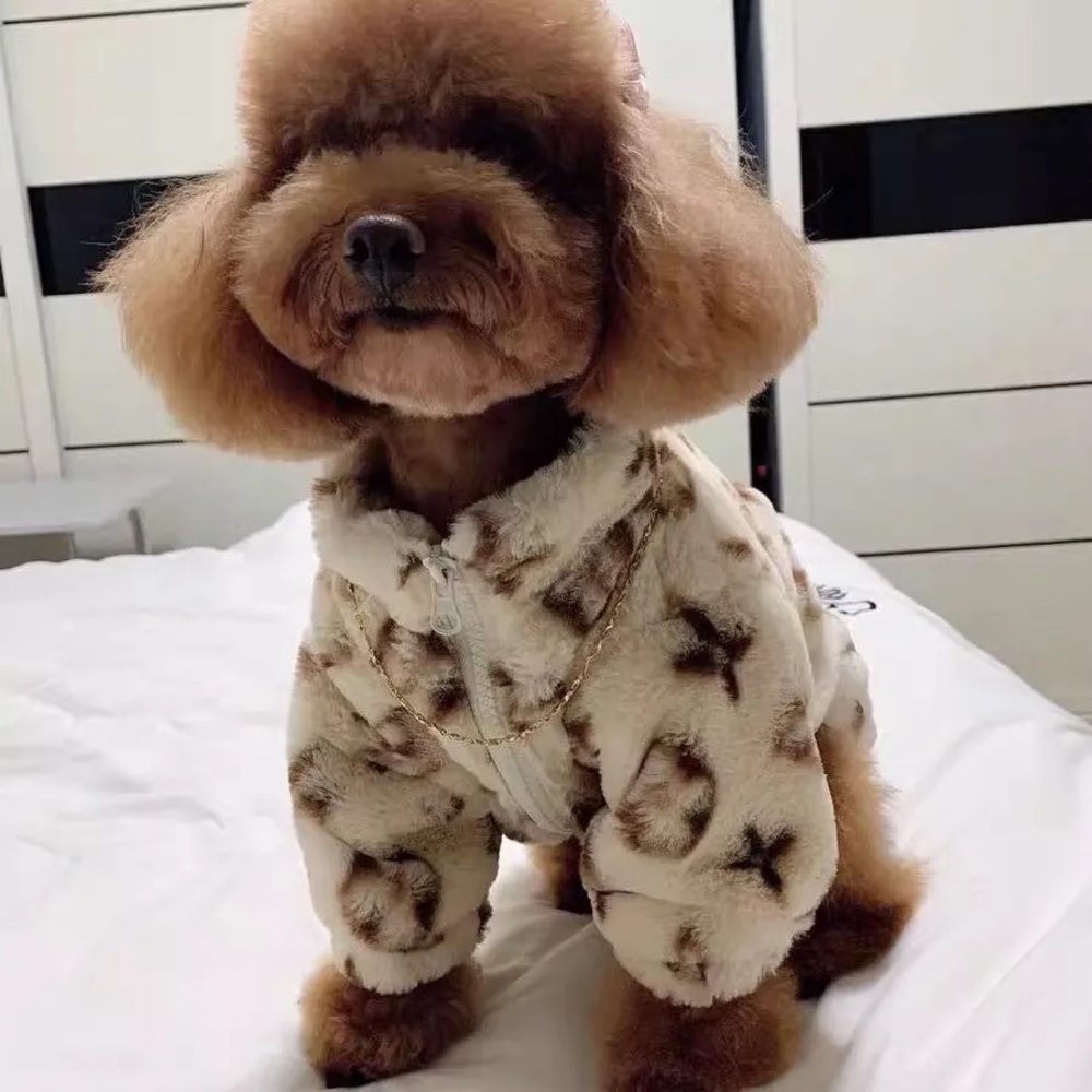 Cat Dog clothes autumn winter schnauzer fan Bichon teddy S M FA fur coat warm